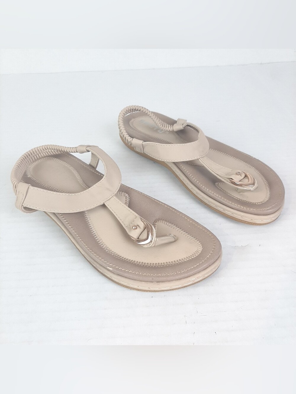 Siketu Brand Ladies Size 7.5 - 8 Beige Tan Slip On Sandals